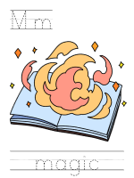 Printable print practice worksheet - Mm magic