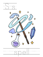 Printable print practice worksheet - Ss spell