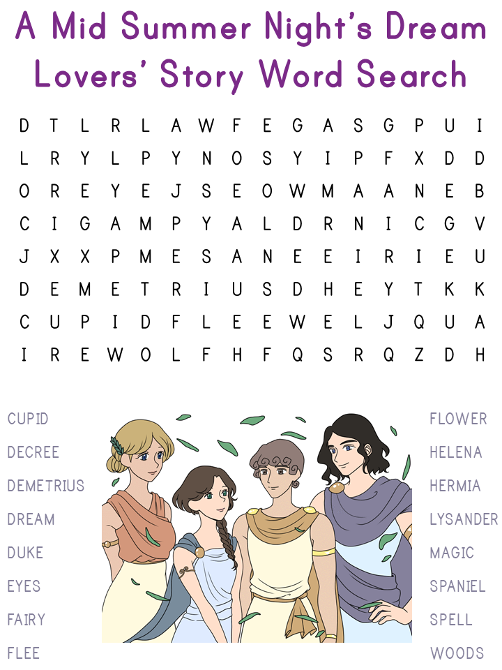 Mid Summer word search puzzles