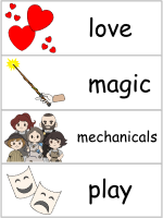 Word Wall Words - love magic mechanicals play