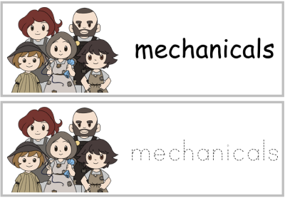 mechanicals' Word Wall Words