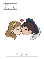 Printable print practice worksheet - Kk kiss