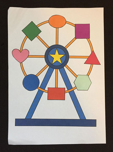 completed ferris wheel shapes worksheet
